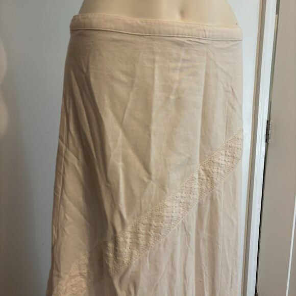 Saint Tropez West size 10 100% Linen Flowy Boho Neutral Maxi Skirt - Picture 5 of 9